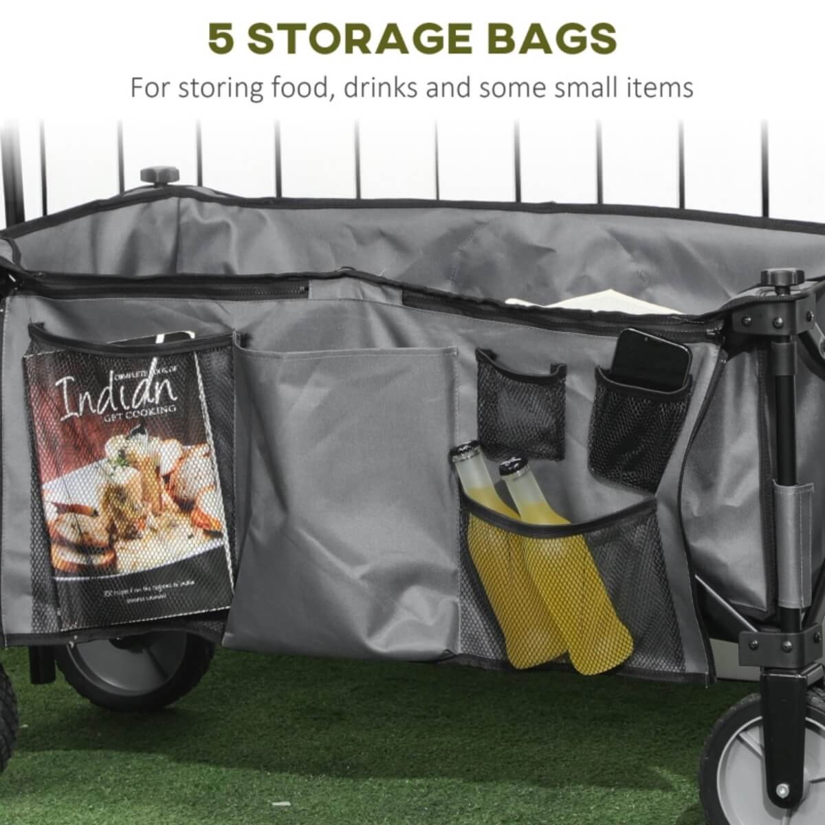 Folding Garden Trolley – Collapsible Camping Wagon, Outdoor Utility Cart