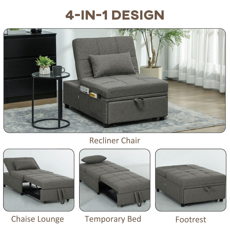 Four-In-One Sleeper Chair - Dark Grey