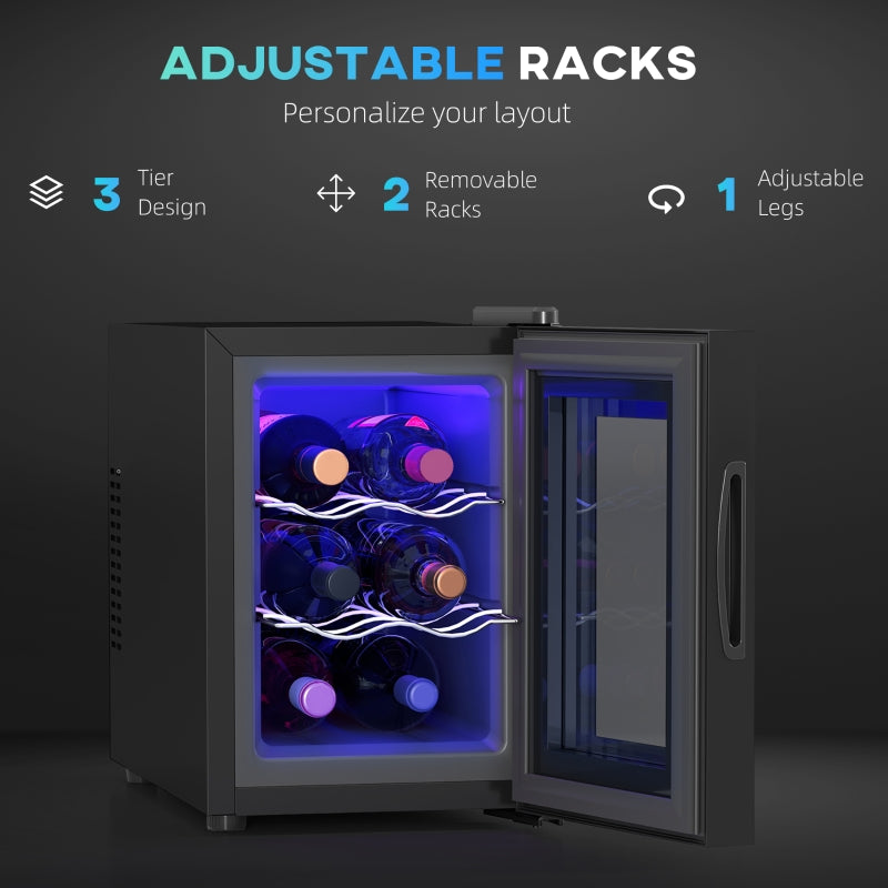 Six Bottle Countertop Wine Fridge with 8-18?? Temperature - Black
