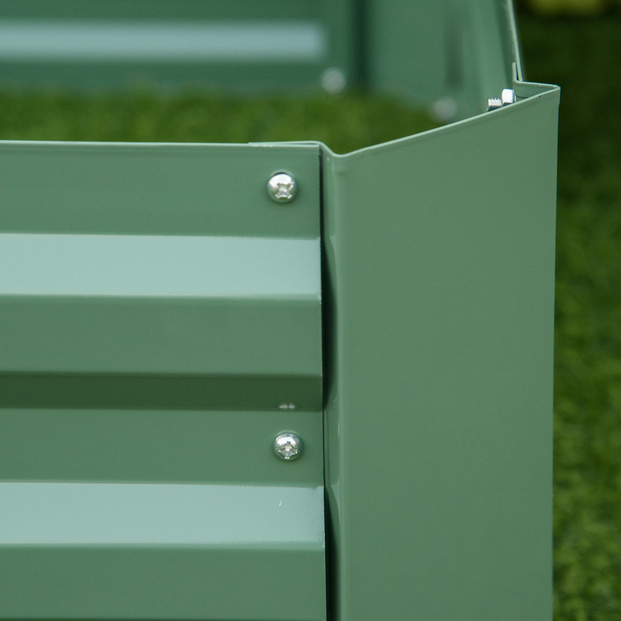 Raised Garden Bed, Set of 2 291L Elevated Galvanised Planter Box for Flowers and Herbs, Green