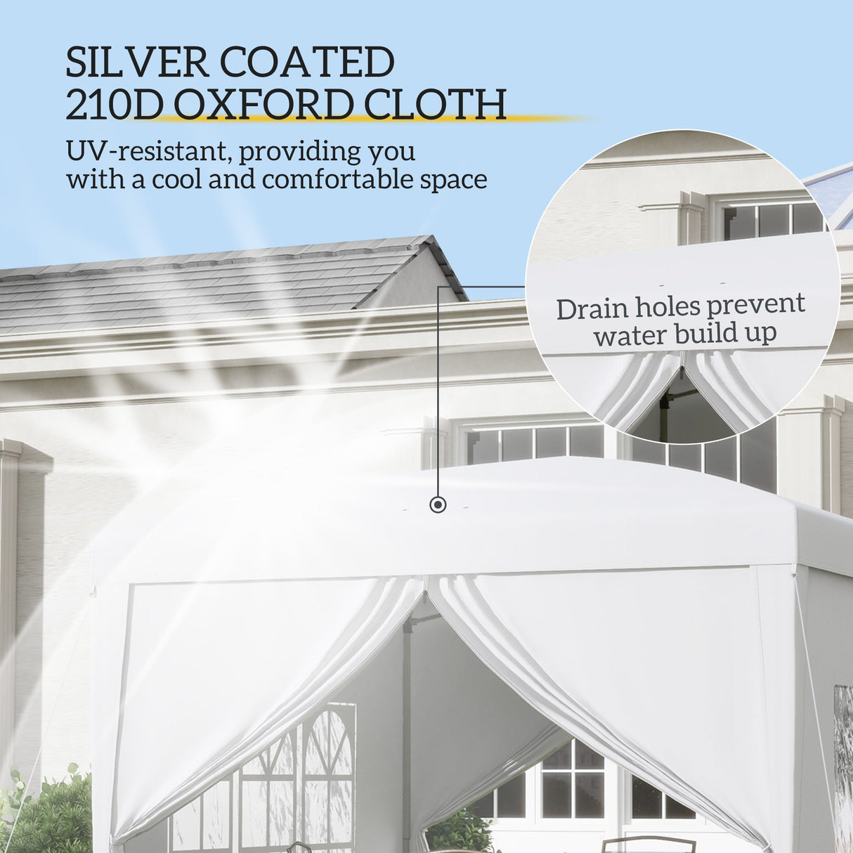 Pop Up Gazebo, Wedding Party Canopy Tent Marquee with Carry Bag and Windows, White