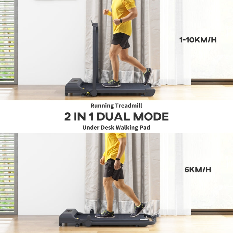 2.5HP Walking Pad Treadmill, Folding Under Desk Walking Machine, 1-10km/h with Remote Control