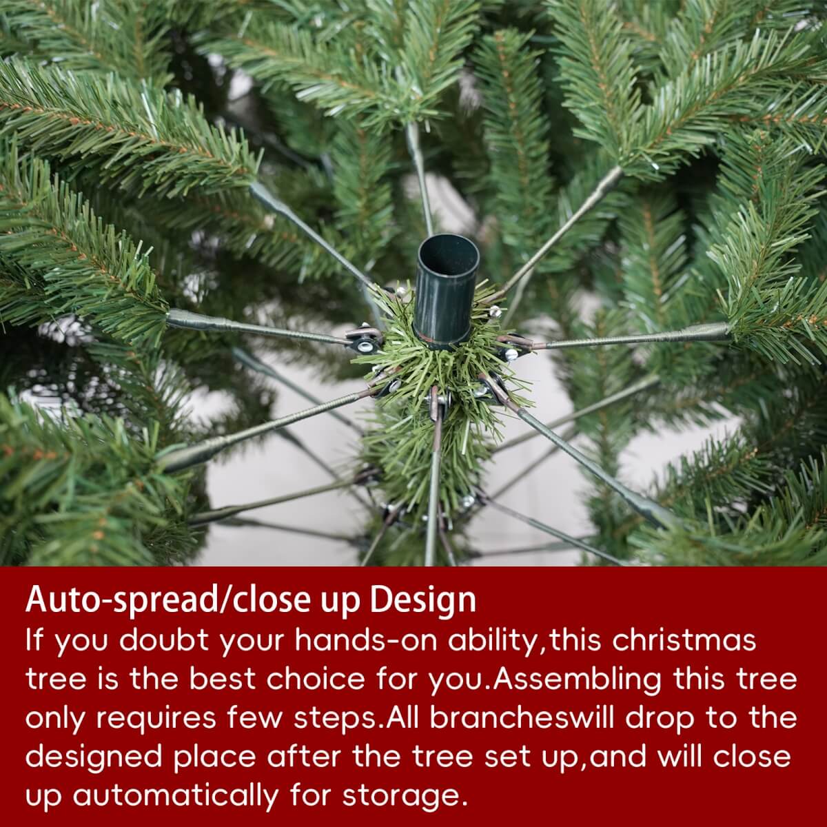 Artificial Christmas Tree with Colour LED Lights ¨C Realistic PVC Xmas Tree, Pre-Lit, 6ft & 7ft, Metal Stand