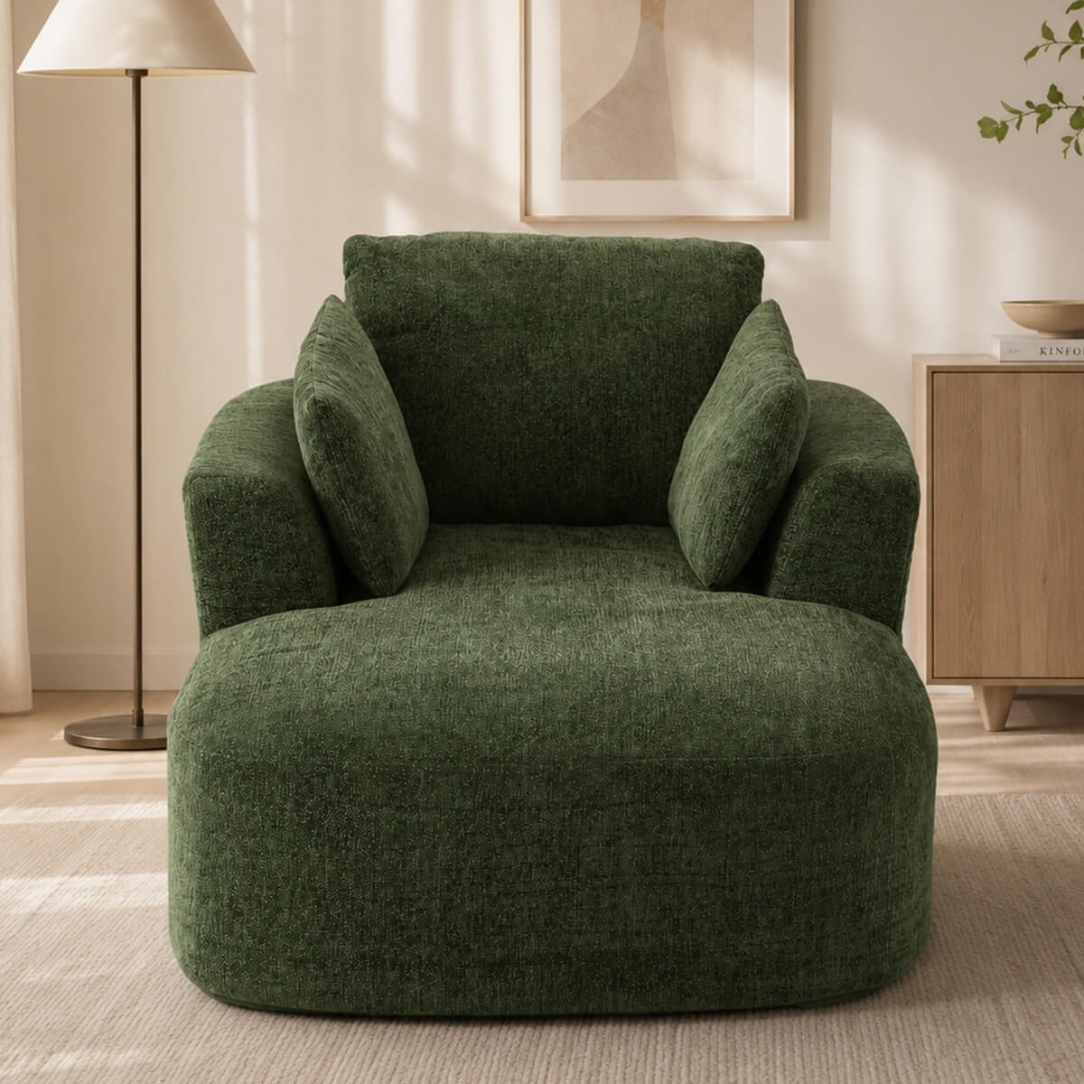 SOFTY Compressed Indoor Lounge Sofa Chair - Green