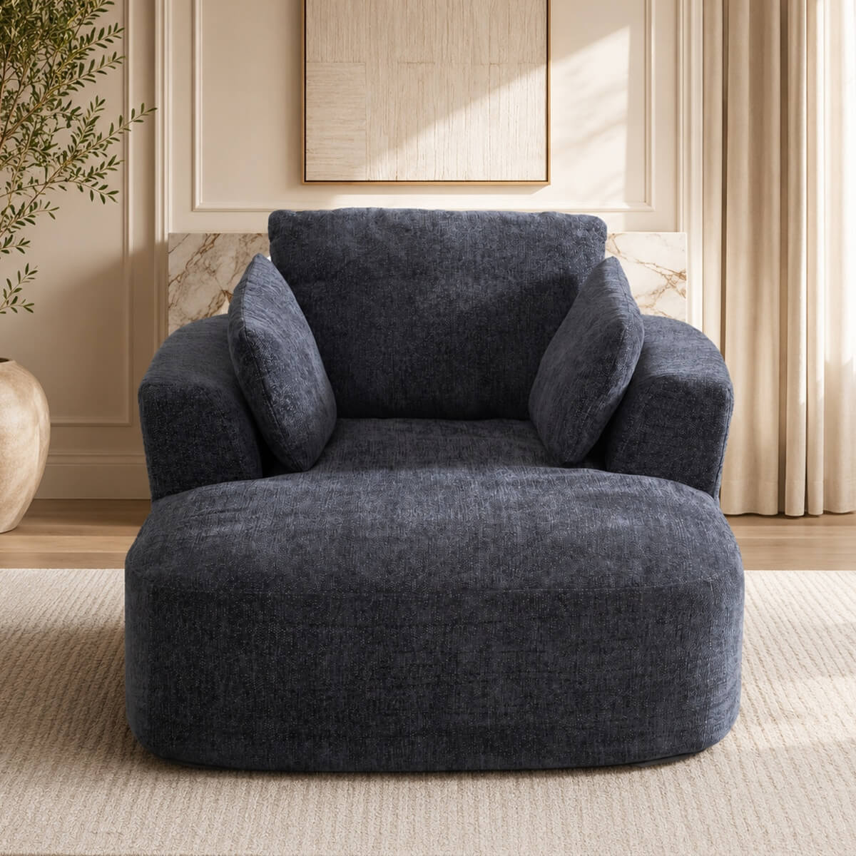 SOFTY Compressed Indoor Lounge Sofa Chair - Grey