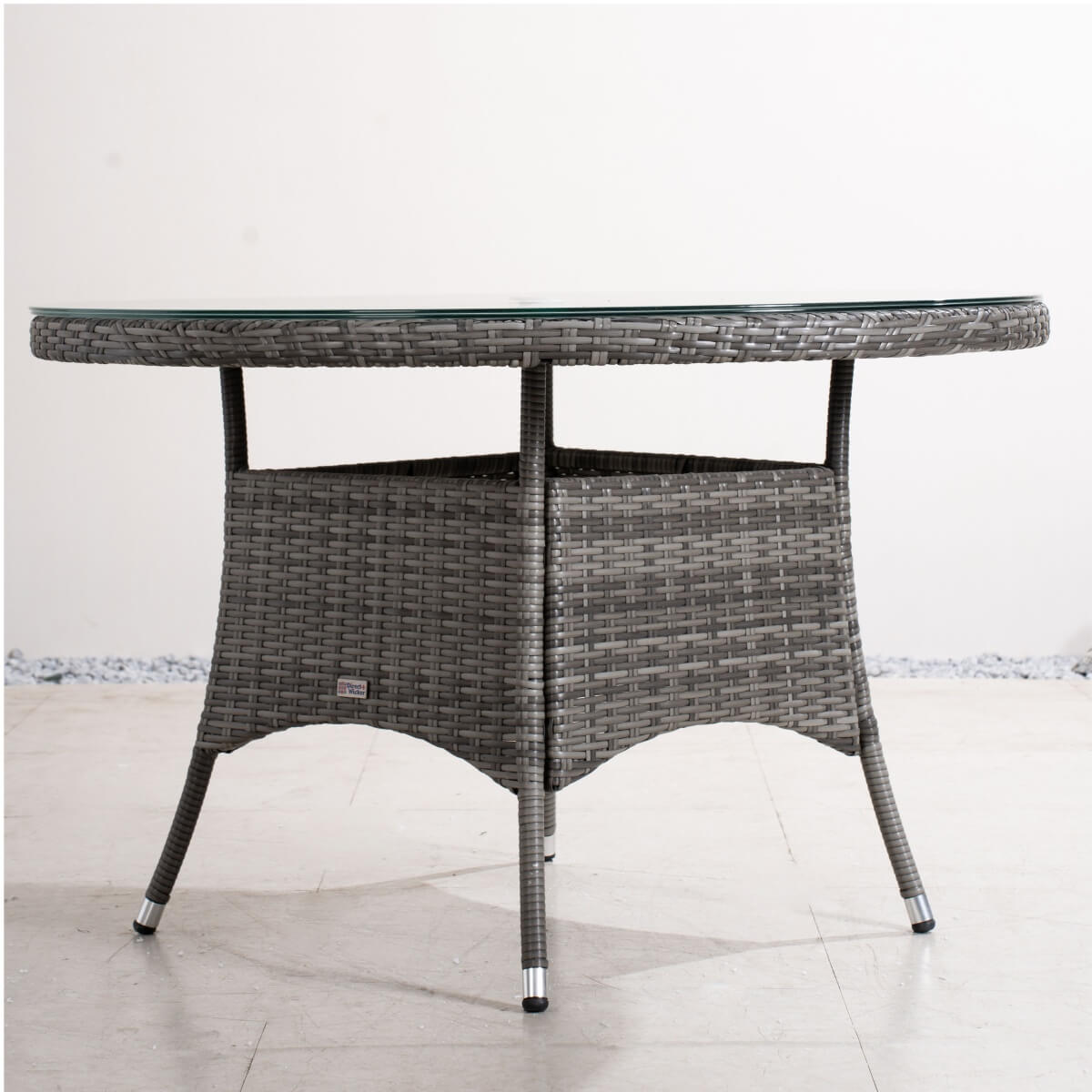 4 Seater Round Rattan Outdoor Dining Table - Garden Patio Dining Table