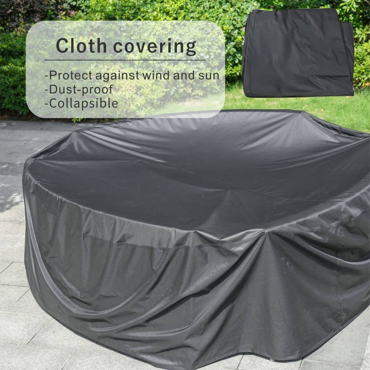 Waterproof Round Outdoor Furniture Cover RC-28R – Heavy Duty, All-Season Protection (Ø235 × 70 cm)