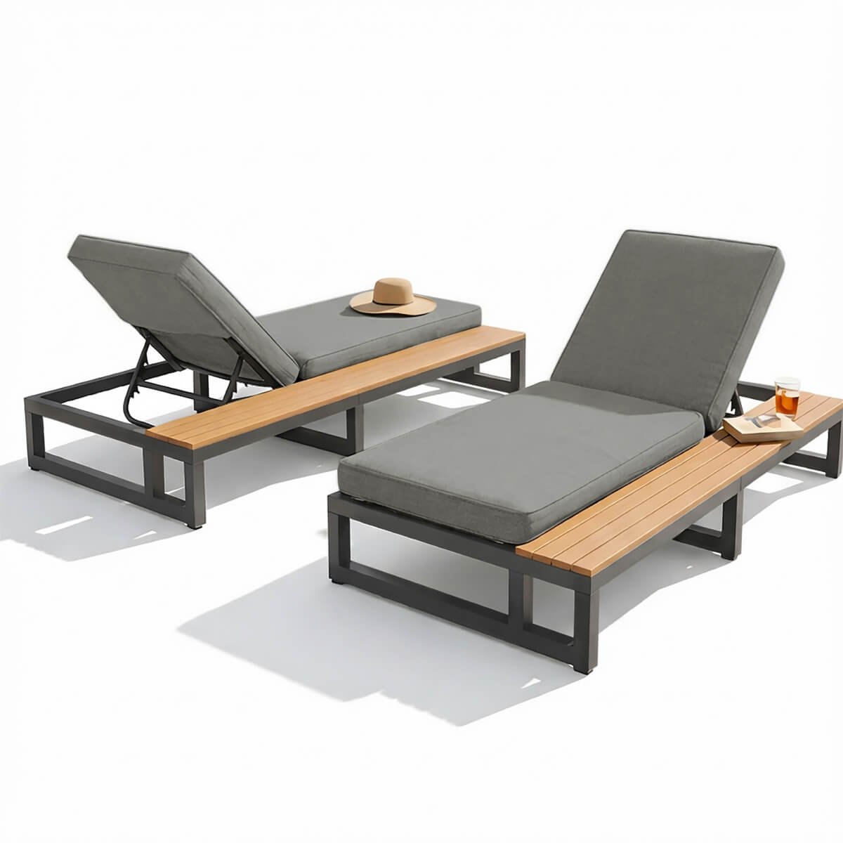 Outdoor Patio Daybed – Double Sun Lounger with Adjustable Backrest, Waterproof Multifunctional Sofa Bed for Garden, Patio & Poolside