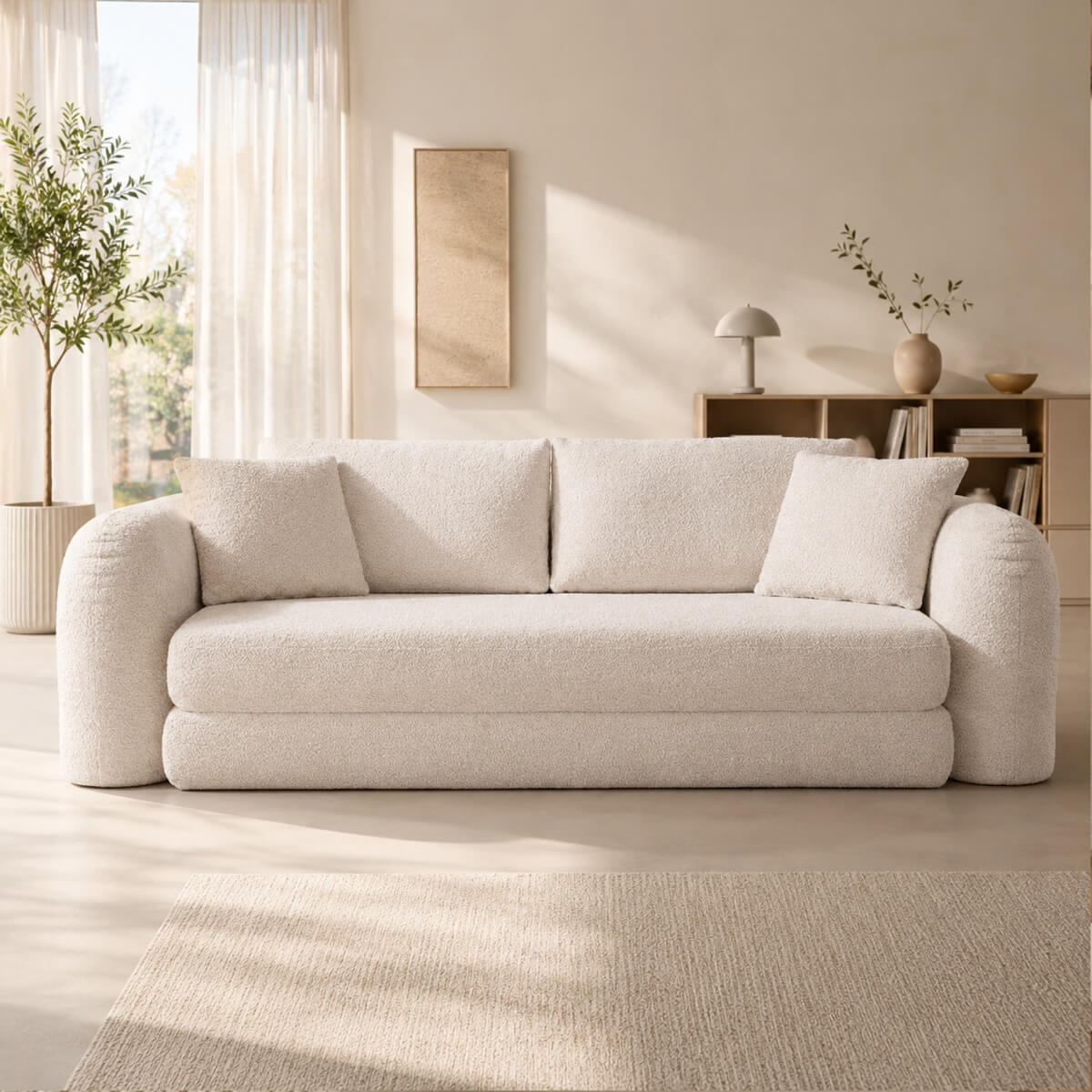 SOFTY Compressed Pull-Out Sofa Bed - Beige