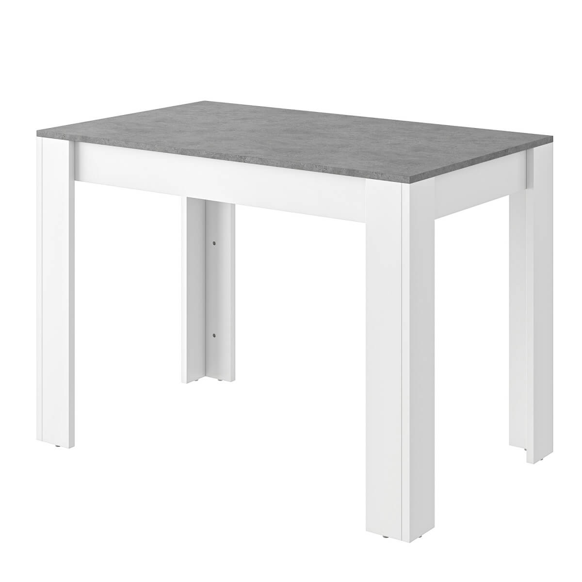 Dining Table Set with 2 Benches - Artificial Marble Kitchen & Dining Table for Small Spaces, Grey & White