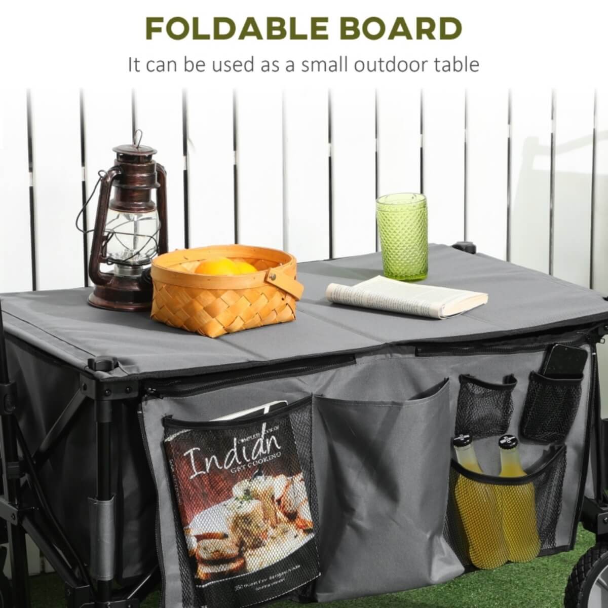 Folding Garden Trolley – Collapsible Camping Wagon, Outdoor Utility Cart