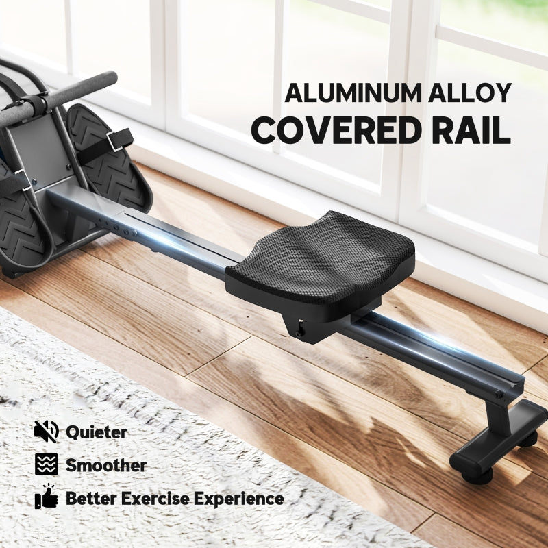 SPORTNOW Water Rowing Machine with Wheels, Adjustable Resistance for Strength and Cardio Training