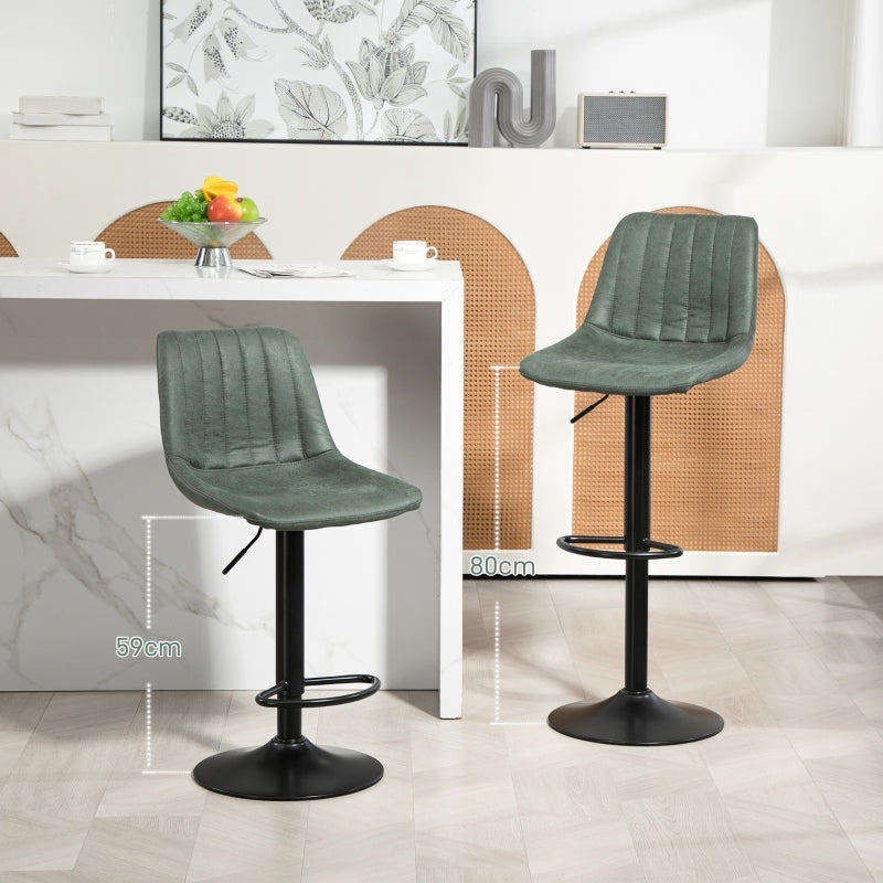 Retro Tub Bar Stools, Set of Two - Green