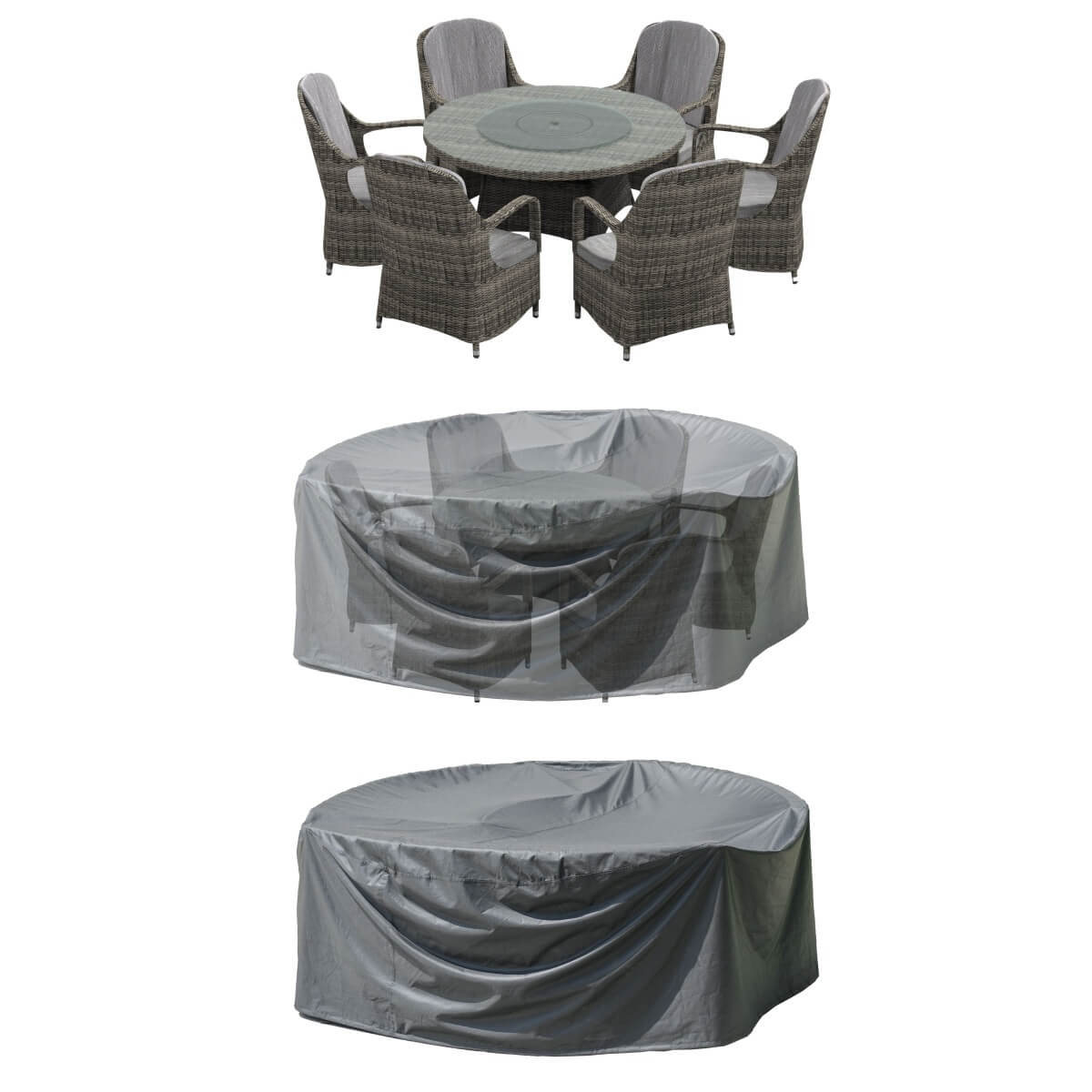 Waterproof Round Outdoor Furniture Cover RC-28R – Heavy Duty, All-Season Protection (Ø235 × 70 cm)