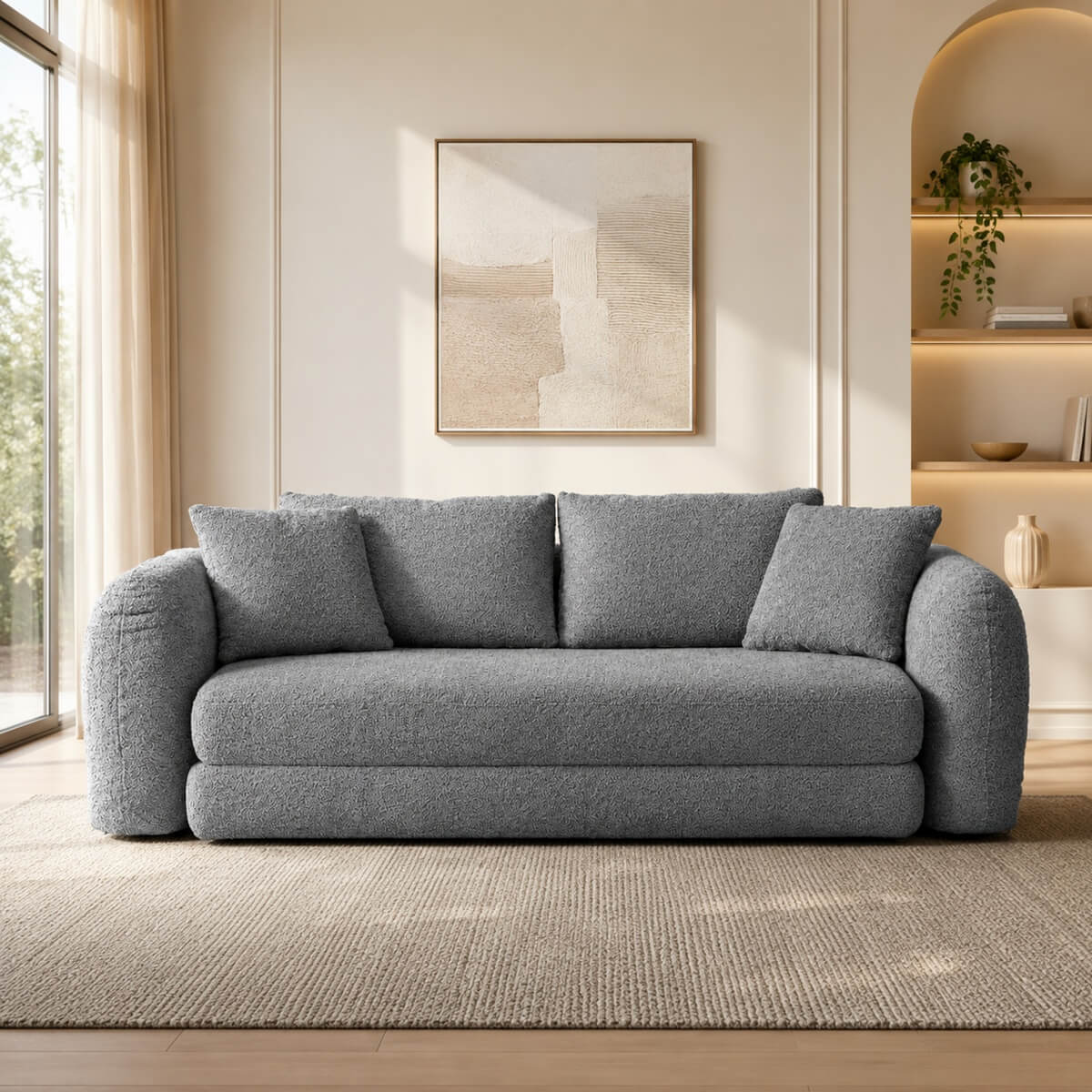 SOFTY Compressed Pull-Out Sofa Bed - Grey