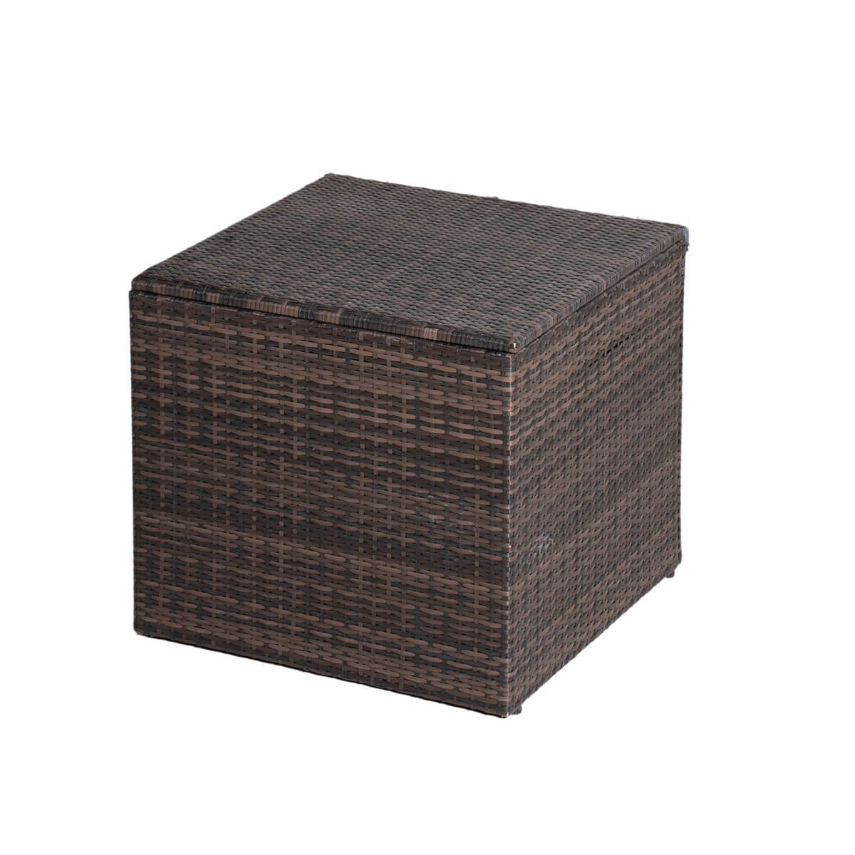 9 Seater Outdoor Rattan Fire Pit Sofa Set – Garden Lounge with Rectangular Fire Pit Table and Side Table with Built-In Storage