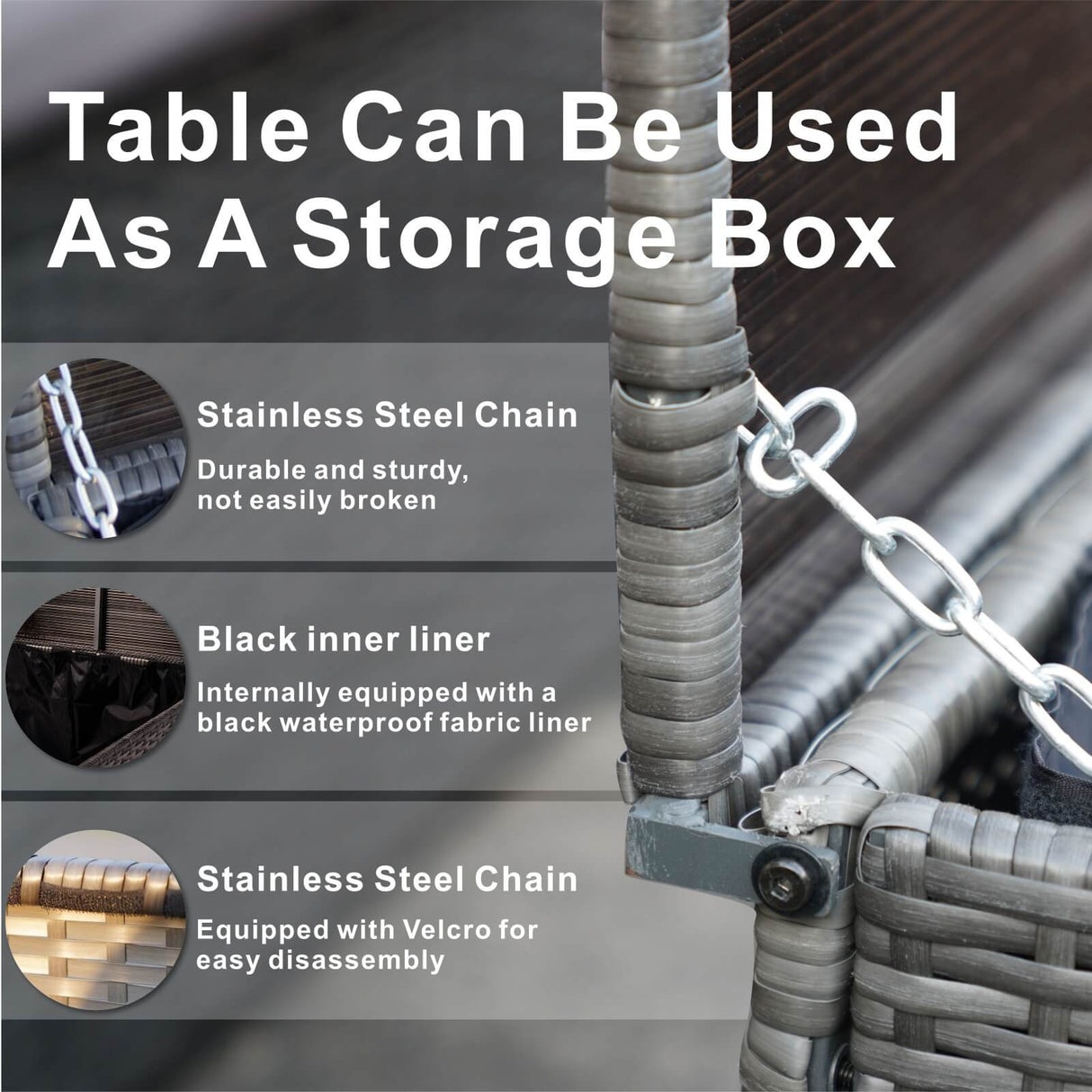 7-Seater Outdoor Sofa Set with Storage Box - PAS-1503-GR