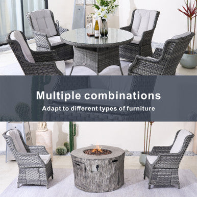3 Piece Grey Rattan Bistro Set - Outdoor Garden Table and Chairs