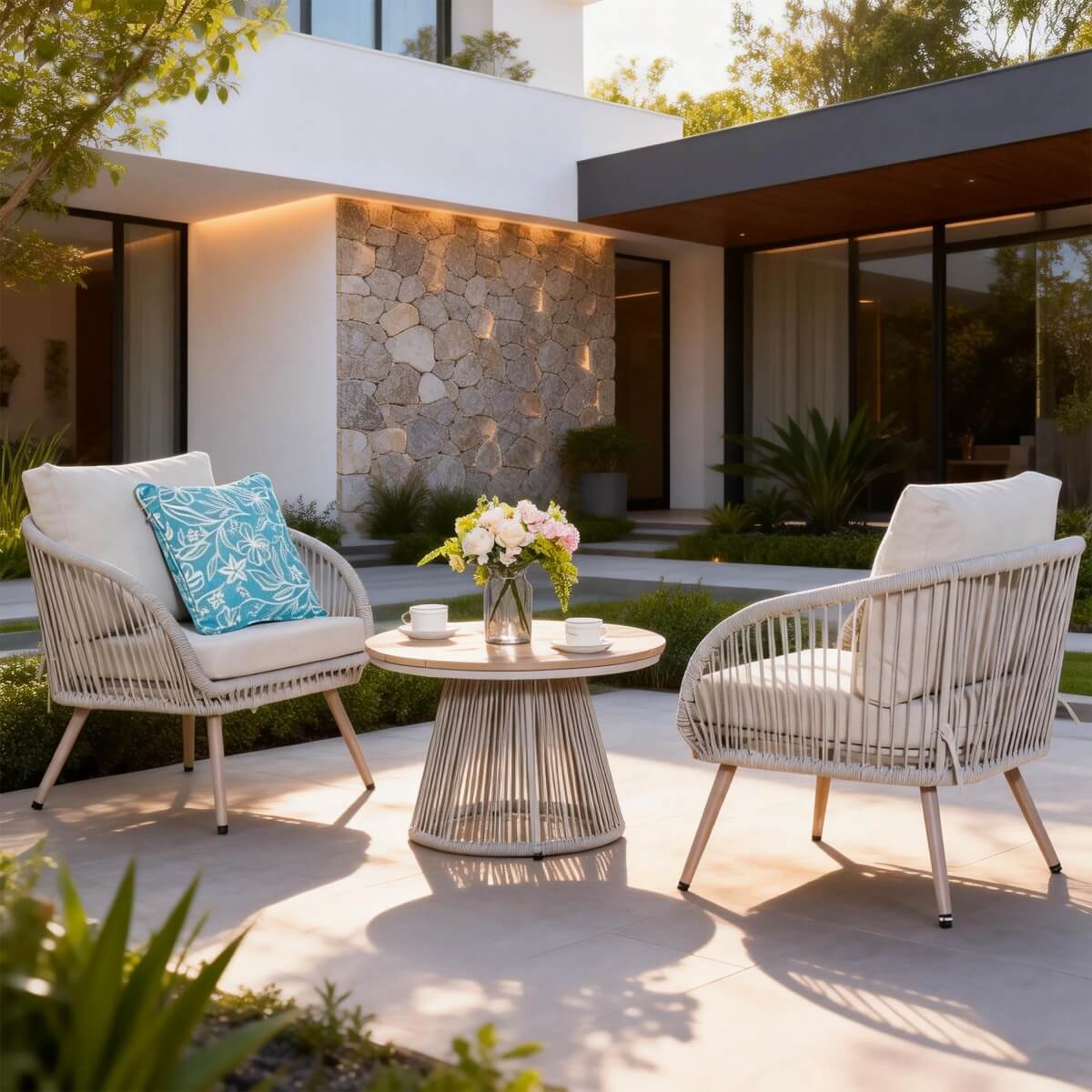 Outdoor Metal Bistro Set - Garden Furniture for Small Spaces