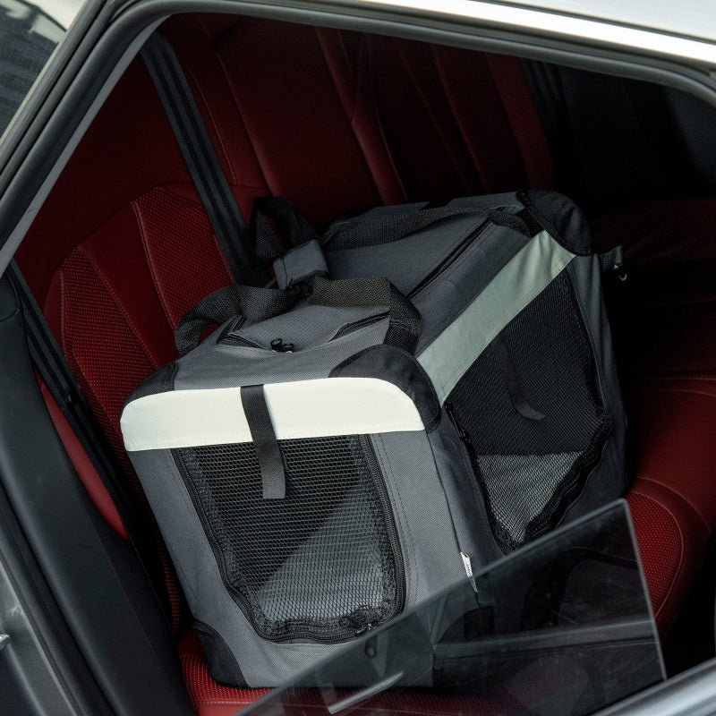 Pet Carrier 51cm Foldable, with Cushion - Grey