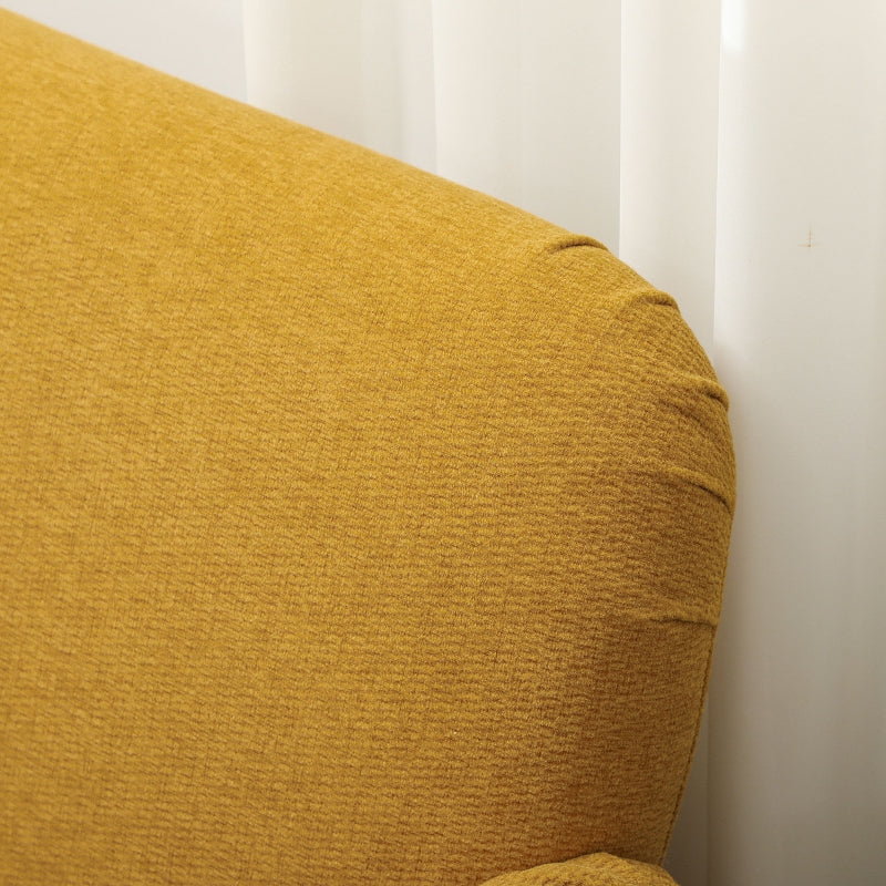 Velvet Feel 2 Seater Sofa with Thick Padding, Yellow