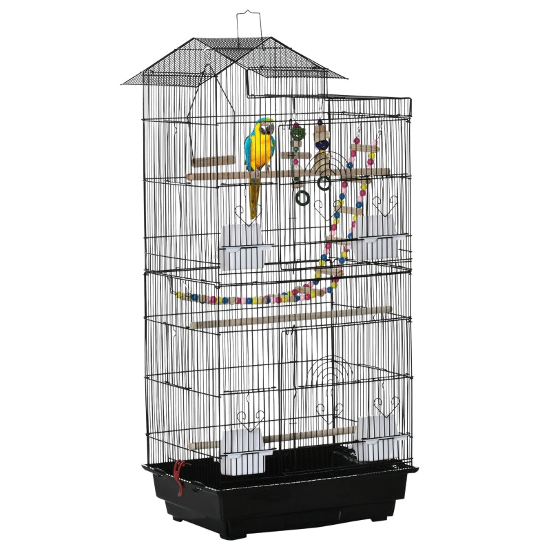 Bird Cage with Accessories, Toys, Tray