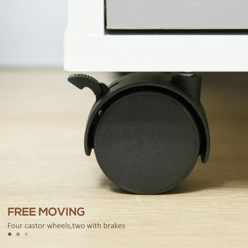 Three-Drawer Locking Filing Cabinet - Grey/White