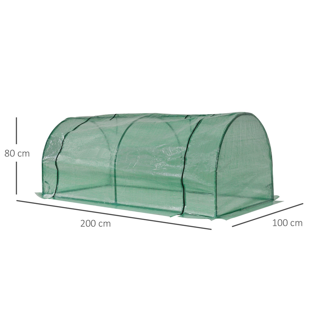 Tunnel Greenhouse, Green Grow House for Garden Outdoor, Steel Frame, PE Cover, Green