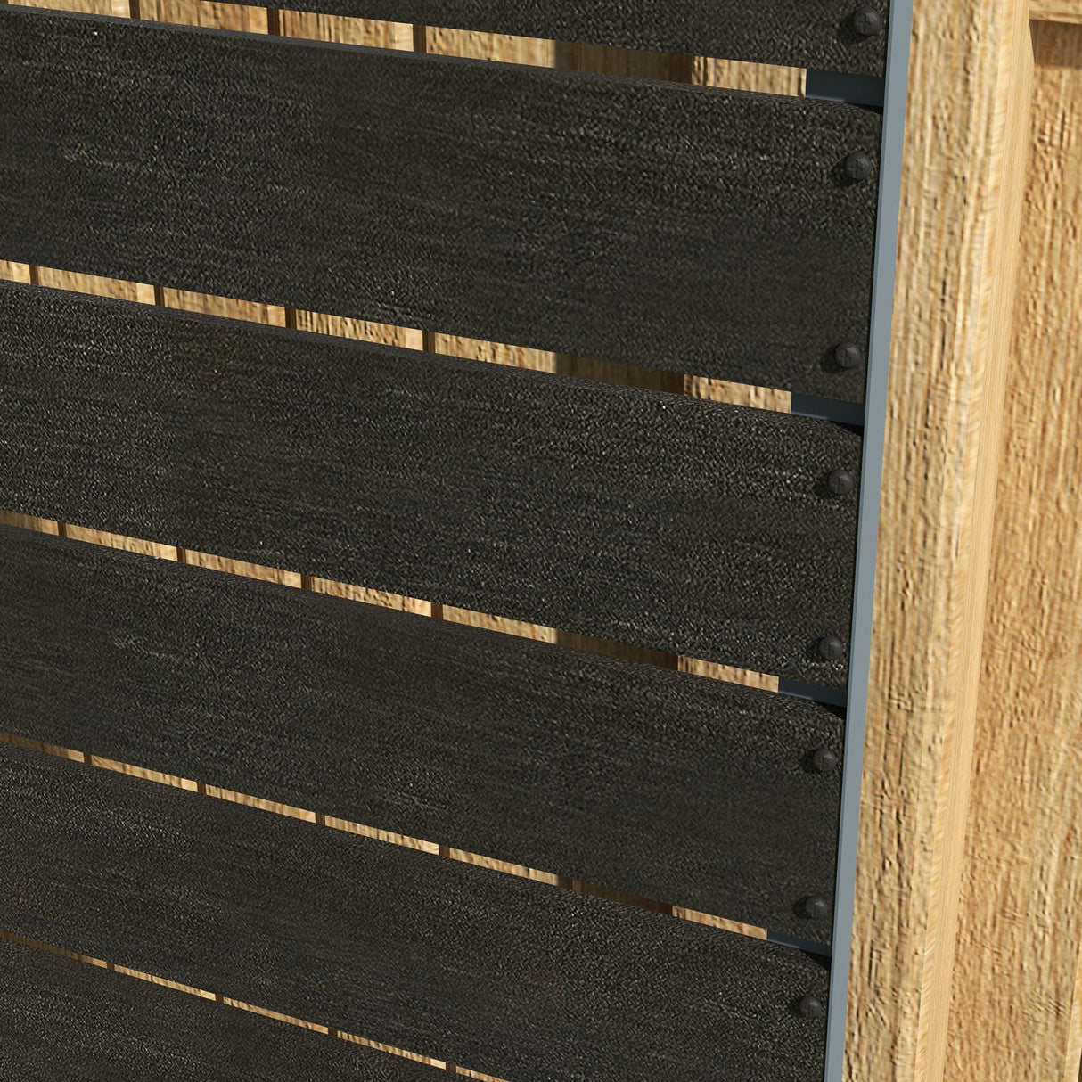 Garden Planter Box 34 x 69.5cm with Back Trellis, Black