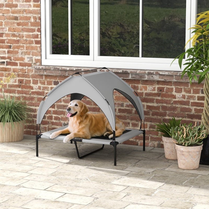 Cooling Raised Pet Bed with Washable Breathable Mesh, for Medium/Large Dogs - Light Grey