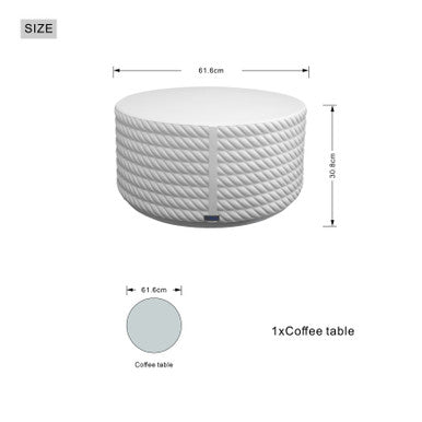 White Waterproof Outdoor Coffee Table - PAT-2462TA