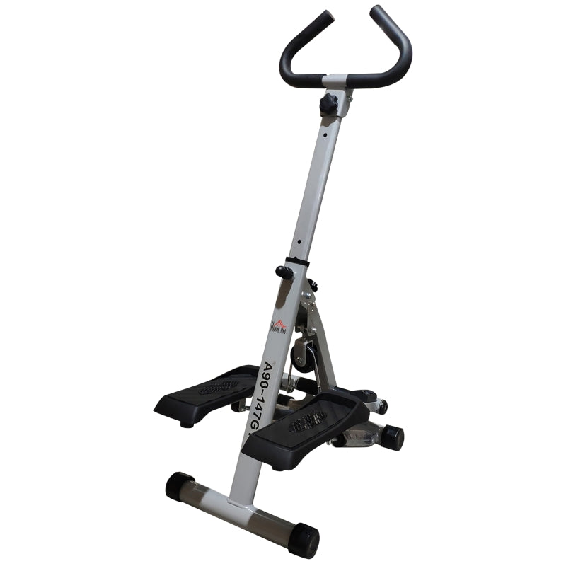 Stepper with Handle Hand Grip for Fitness Aerobic Exercise Grey