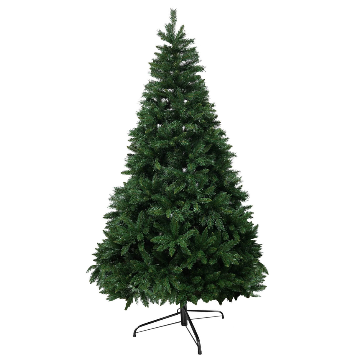Artificial Christmas Tree with Colour LED Lights ¨C Realistic PVC Xmas Tree, Pre-Lit, 6ft & 7ft, Metal Stand