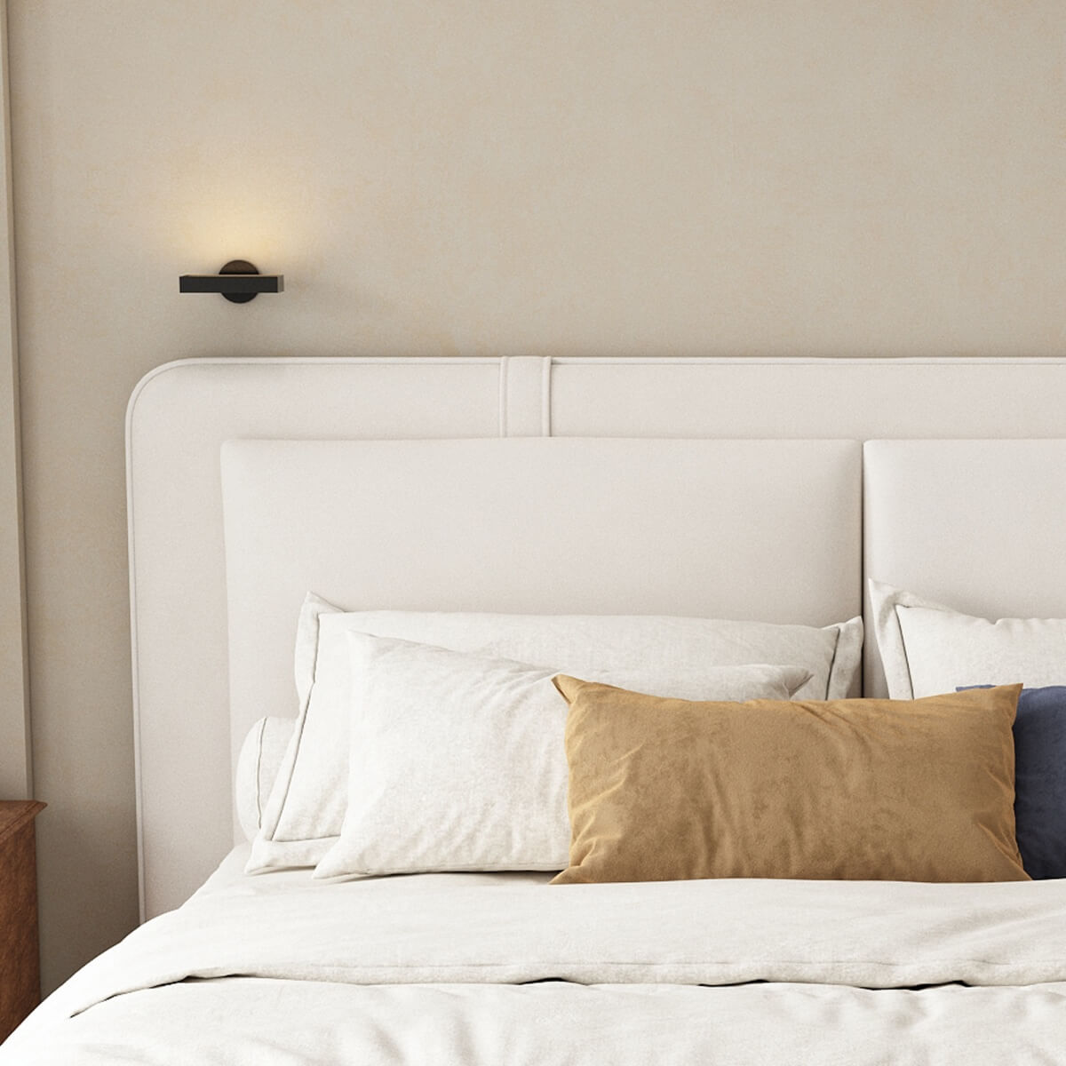 4ft6 Double Upholstered Storage Bed - Hydraulic Lift, Velvet Bed Frame with Removable Headboard, Beige