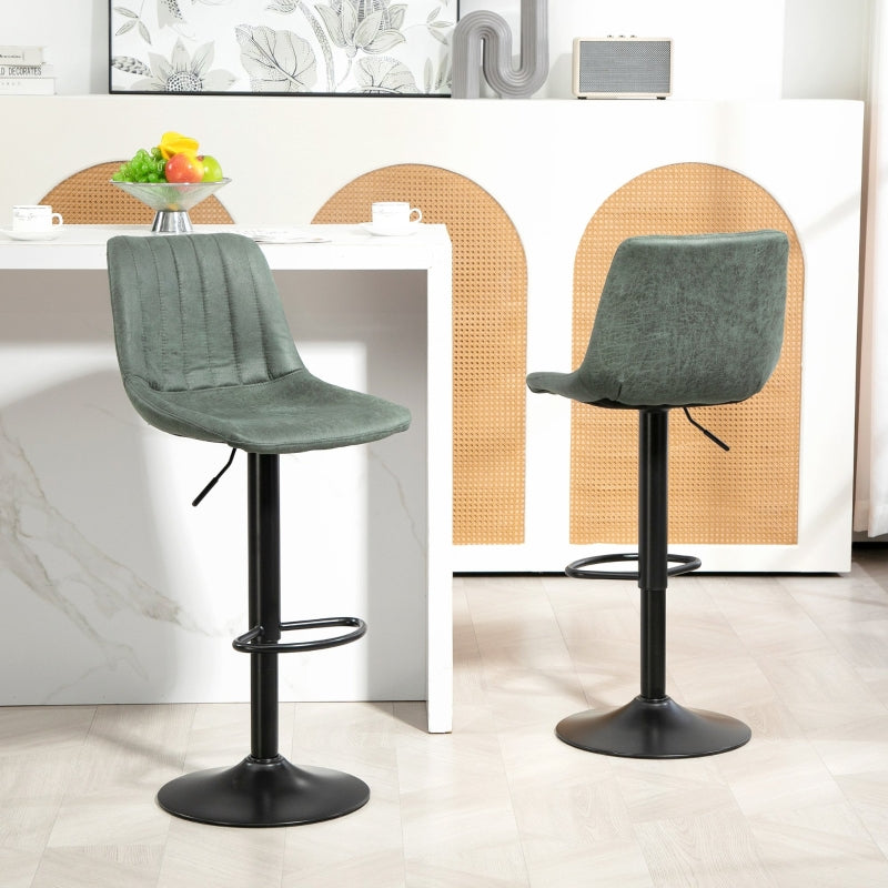 Retro Tub Bar Stools, Set of Two - Green