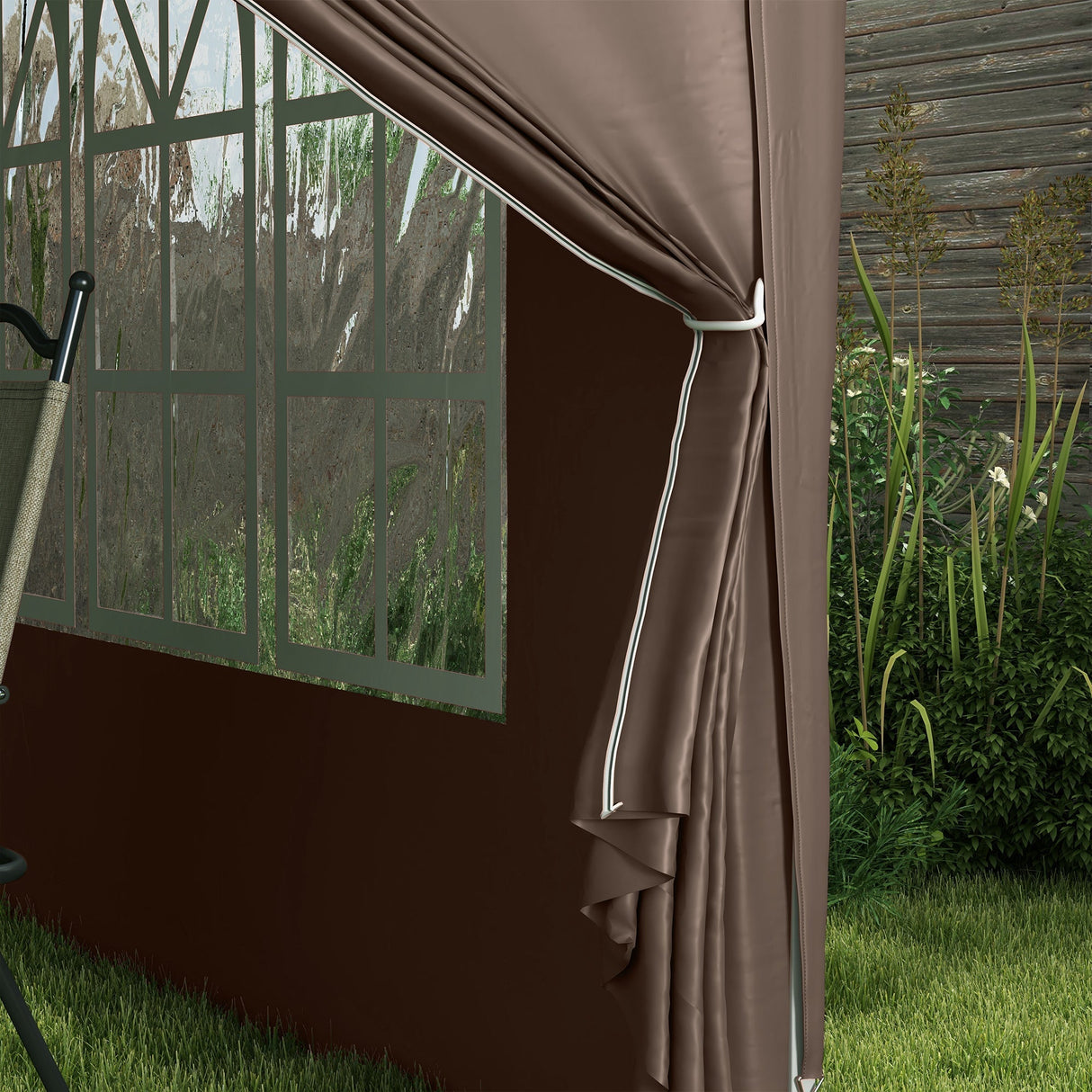 Pop Up Gazebo with Carry Bag and Windows, 3 x 3m, Coffee