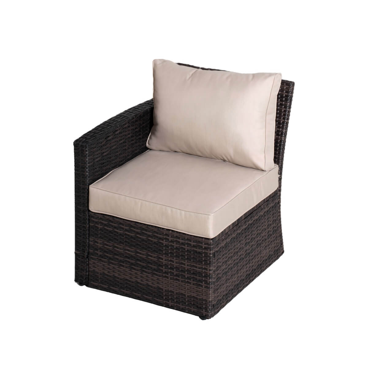 6 Seater Outdoor Rattan Sofa Set – Garden Lounge with Coffee Table Featuring Built-In Storage and Footstools