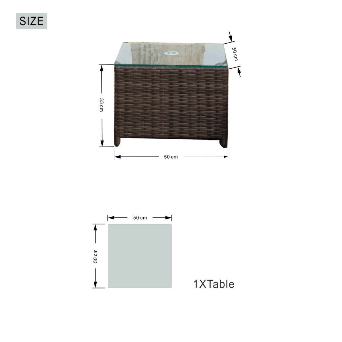 3 Piece Outdoor Rattan Sun Lounger Set with Side Table - Garden Sun Loungers