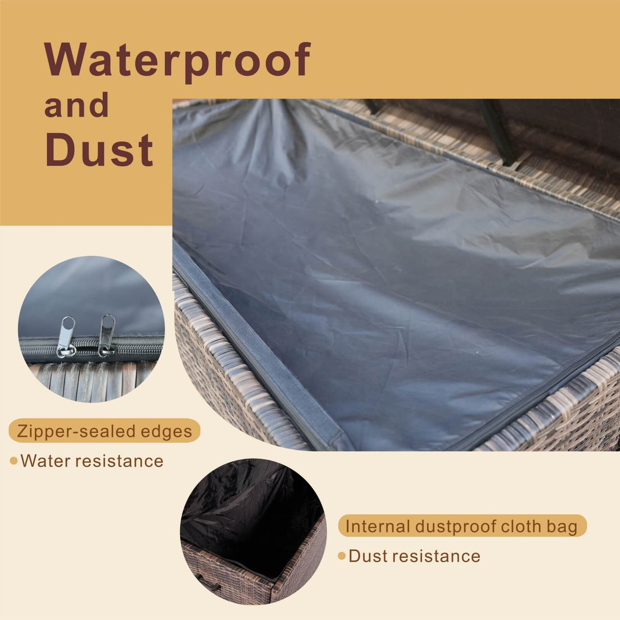 Large Outdoor Wicker Storage Box - Weatherproof Garden & Patio Chest