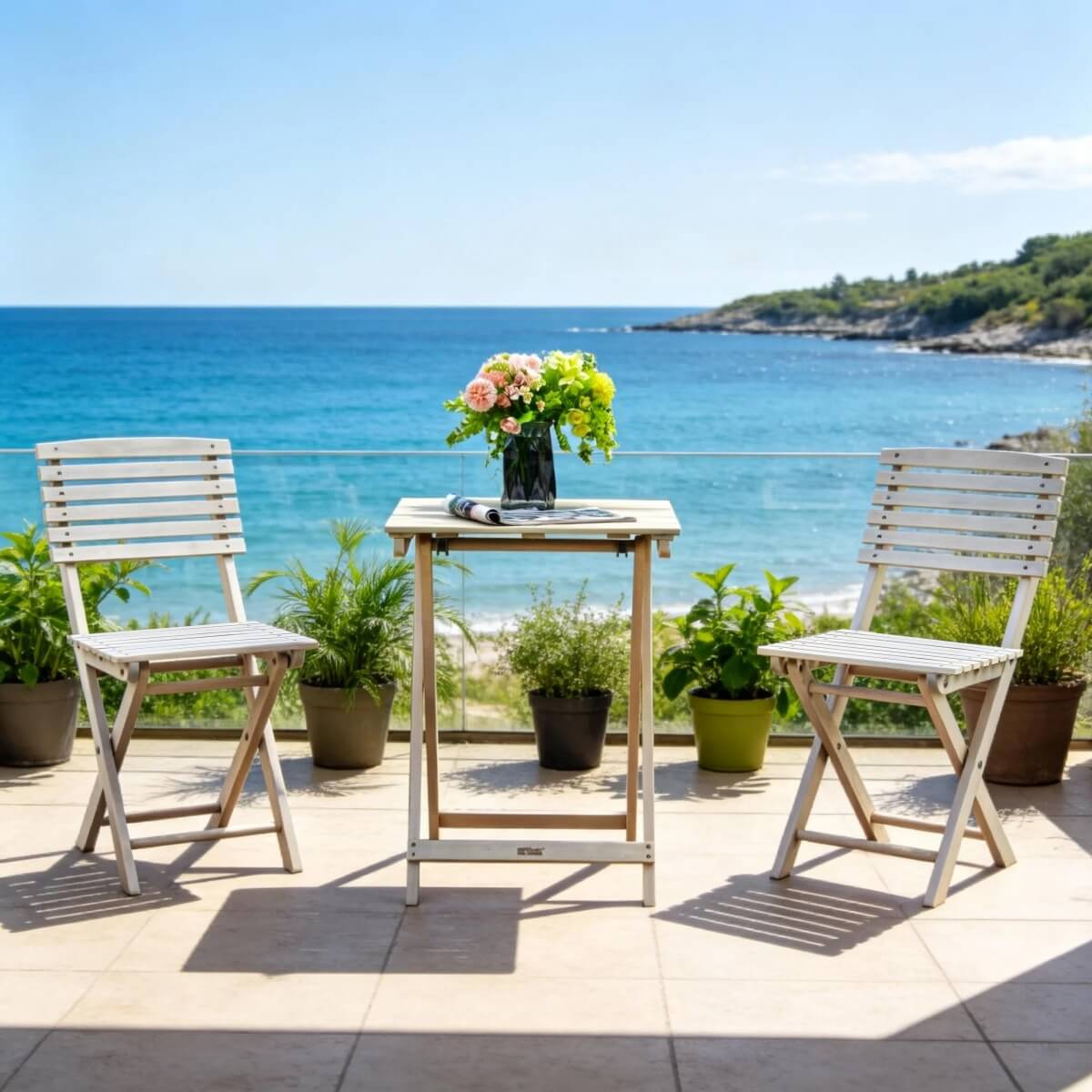 Wooden Outdoor Dining Set – Rectangular Table with Chairs for Garden, Patio or Balcony