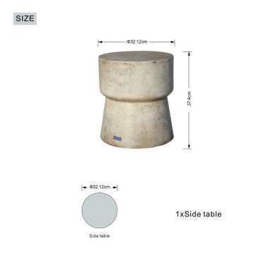 Outdoor Imitation Wood Waterproof Cylindrical Edge Coffee Table - PAT-2464ST