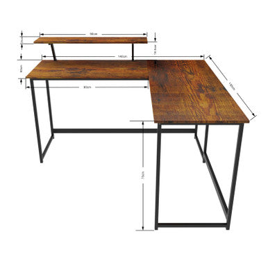 L-Shaped Black Computer Desk with Corner Workstation Table - DT-24612