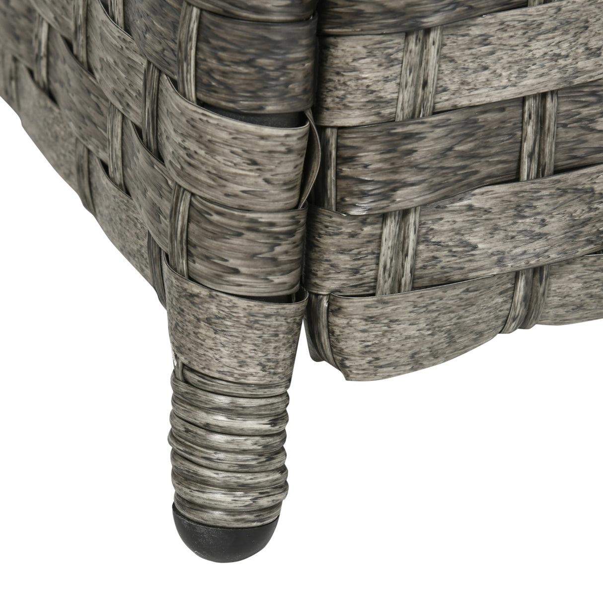 Seven-Piece Firepit Table Rattan Sofa Set - Grey