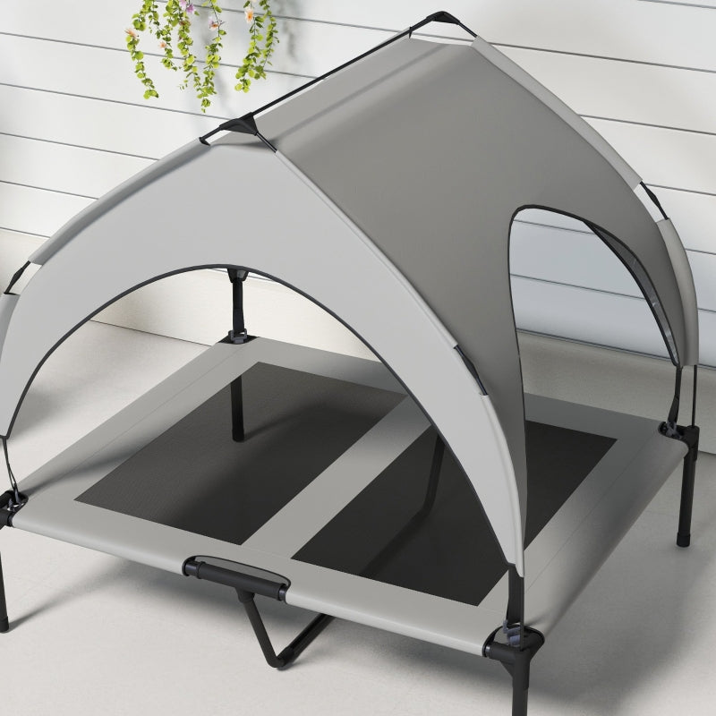 Cooling Raised Pet Bed with Washable Breathable Mesh, for Medium/Large Dogs - Light Grey