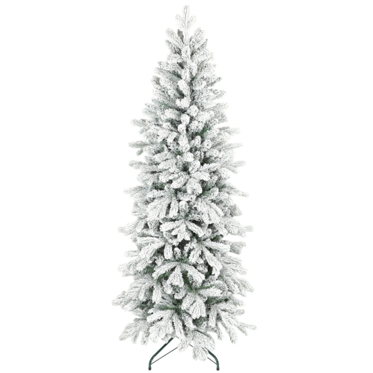 Artificial 6ft Flocked Christmas Tree – Lifelike Full Branches, Foldable Metal Stand, Home Holiday Décor