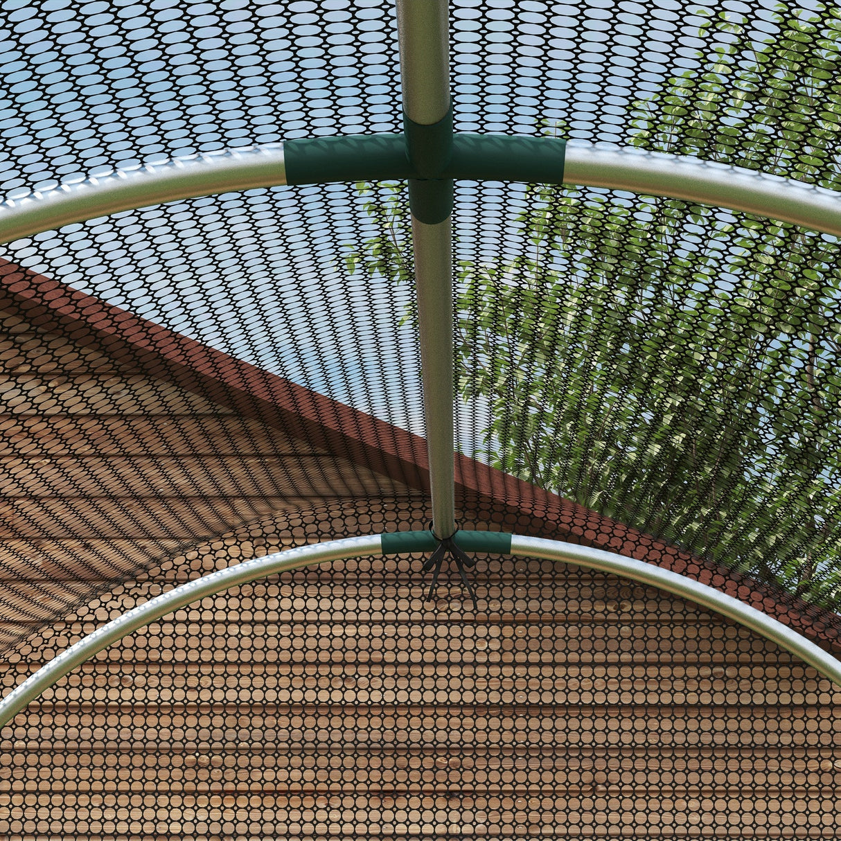Fruit Cage, Plant Protection Tent Zipped Door, Galvanised Steel Black