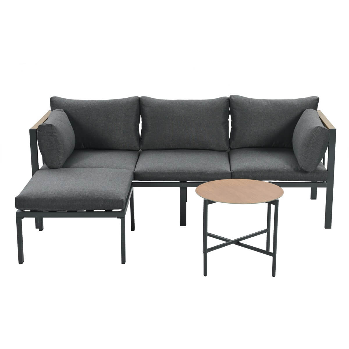 Garden Corner Sofa Set – Outdoor Lounge with Coffee Table and Footstool