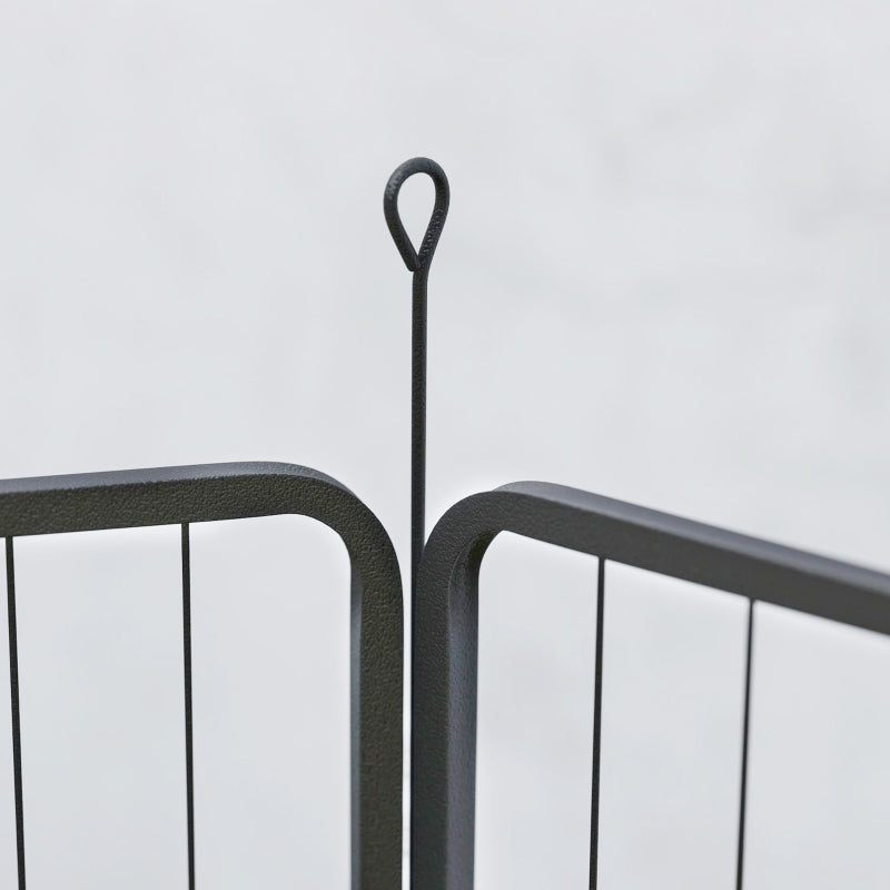 Dog Playpen, Eight-Panel with Door, Large, Indoor, Outdoor, 80cm Tall, Black