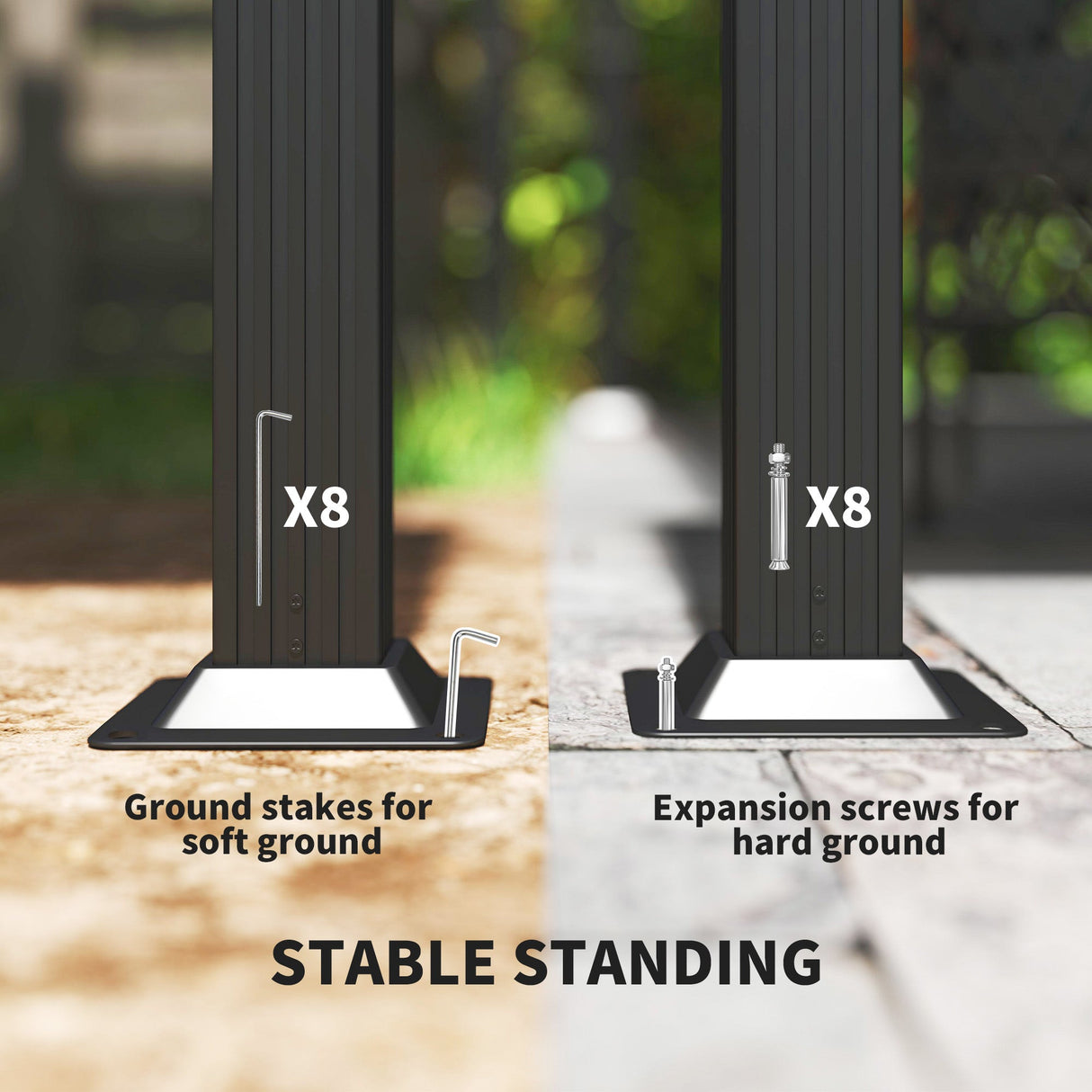 Aluminium Pergola, 3 x 4m with Retractable Roof - Grey/Khaki