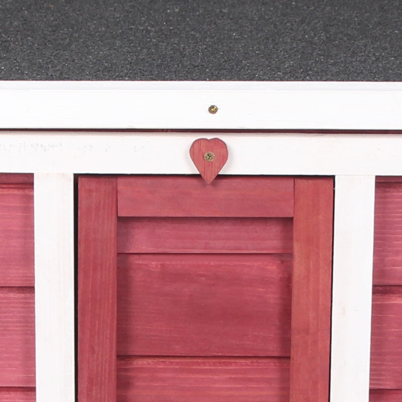 Rabbit Hutch Wooden, 51 x 42 x 43 cm, Red